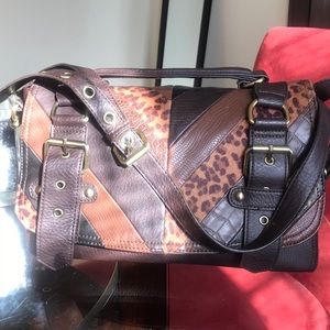 Aldo brown leather messenger bag